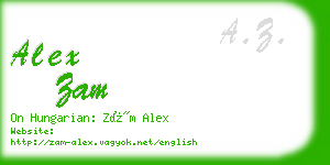 alex zam business card